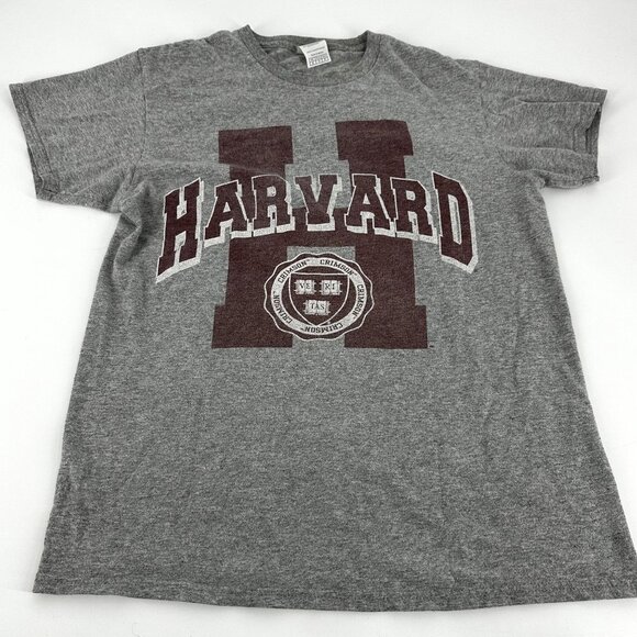 Harvard Gray Short Sleeve Crew Neck T-Shirt  Cotton Blend Size Small - Picture 1 of 9